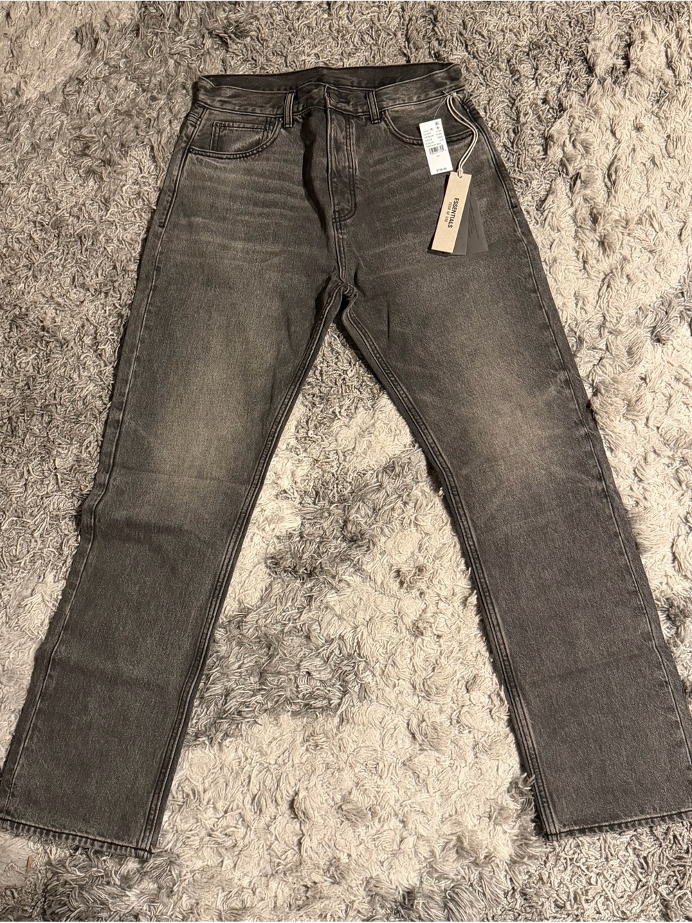 Essentials Fear of God Black Washed Denim Jeans in Size 31